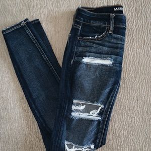 American Eagle dark wash ripped jeans
